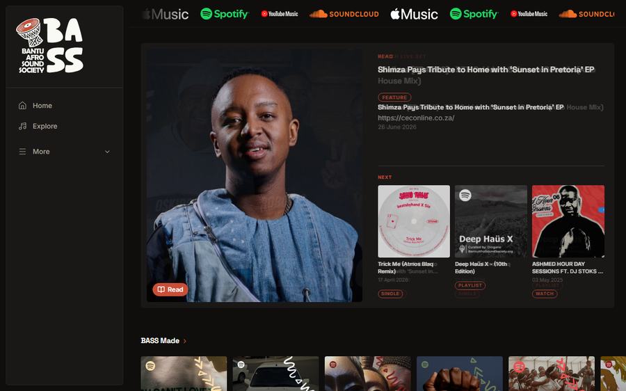 Bantu Afro Sound Society — site preview
